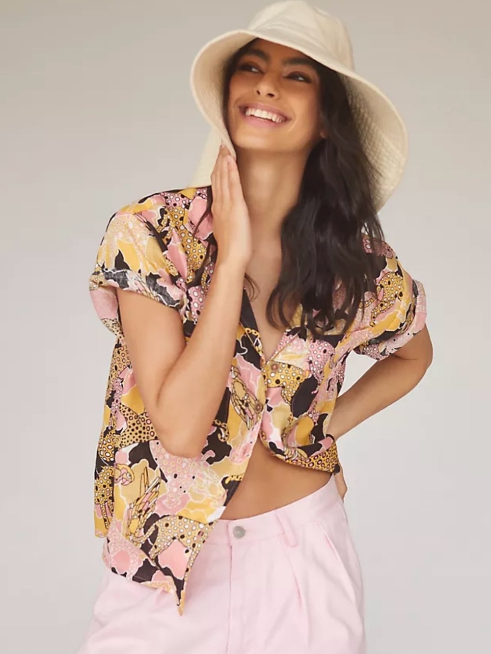 Maeve Printed Buttondown Surf Shirt